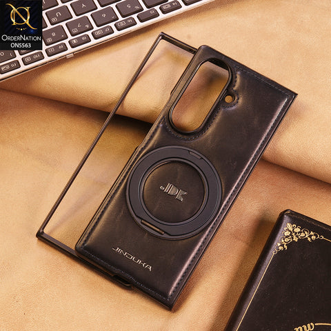 Samsung Galaxy Z Fold 7 Cover -  Blue - New JINDUKA Premium Leather Case With Metal Kick Stand And Wireless Charging Option
