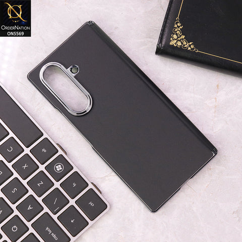 Samsung Galaxy Z Fold 7 Cover - Black - New Premium Leather Case With Electroplatng Borders