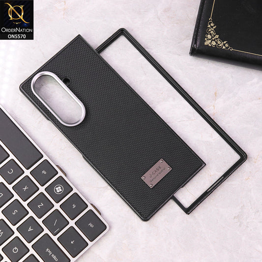 Samsung Galaxy Z Fold 7 Cover - Black - J-case Premium Nylon Texture with Leather Grip