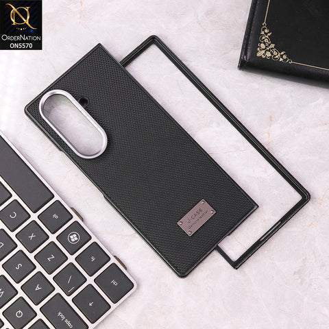 Samsung Galaxy Z Fold 7 Cover - Black - J-case Premium Nylon Texture with Leather Grip