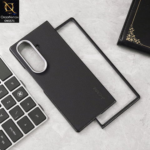 Samsung Galaxy Z Fold 7 Cover - Black - J-case Premium Leather Texture Case