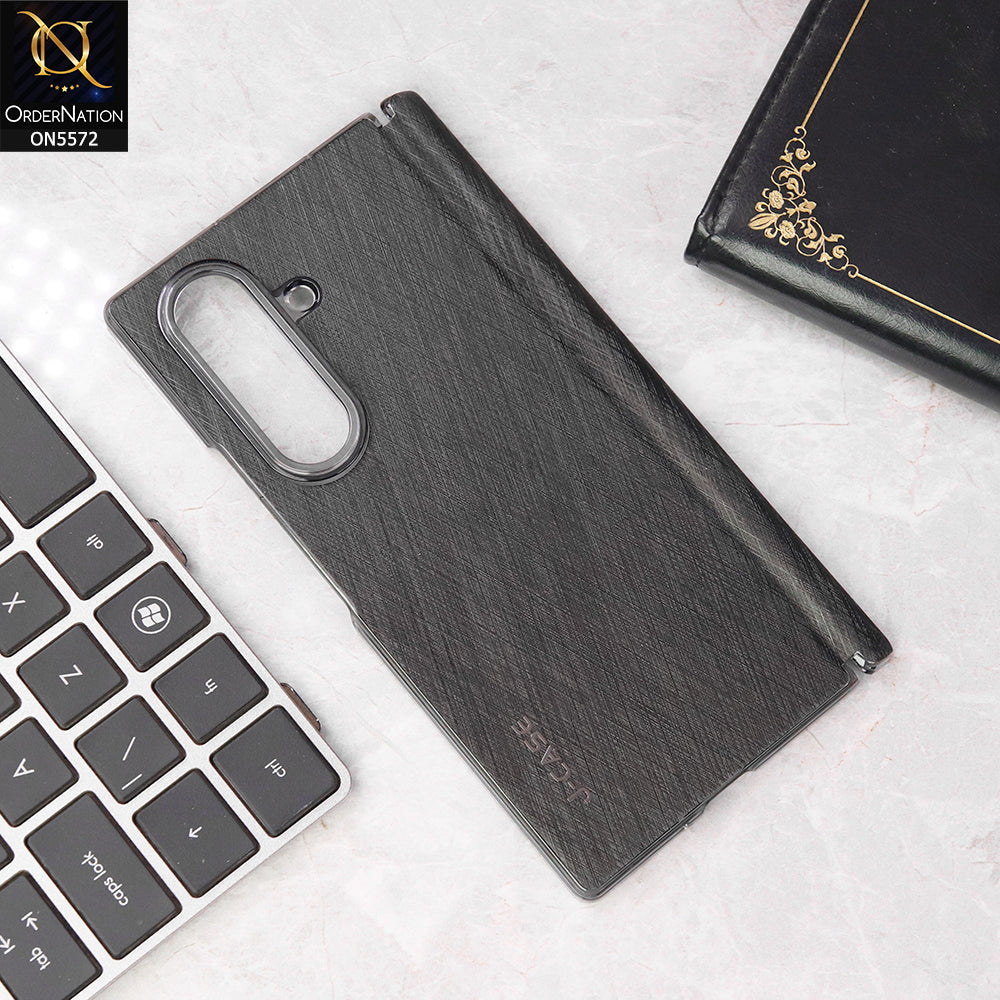 Samsung Galaxy Z Fold 7 Cover - Black - J-case Premium Leather Texture Protective Case