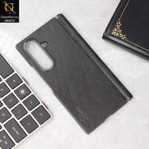 Samsung Galaxy Z Fold 7 Cover - Black - J-case Premium Leather Texture Protective Case