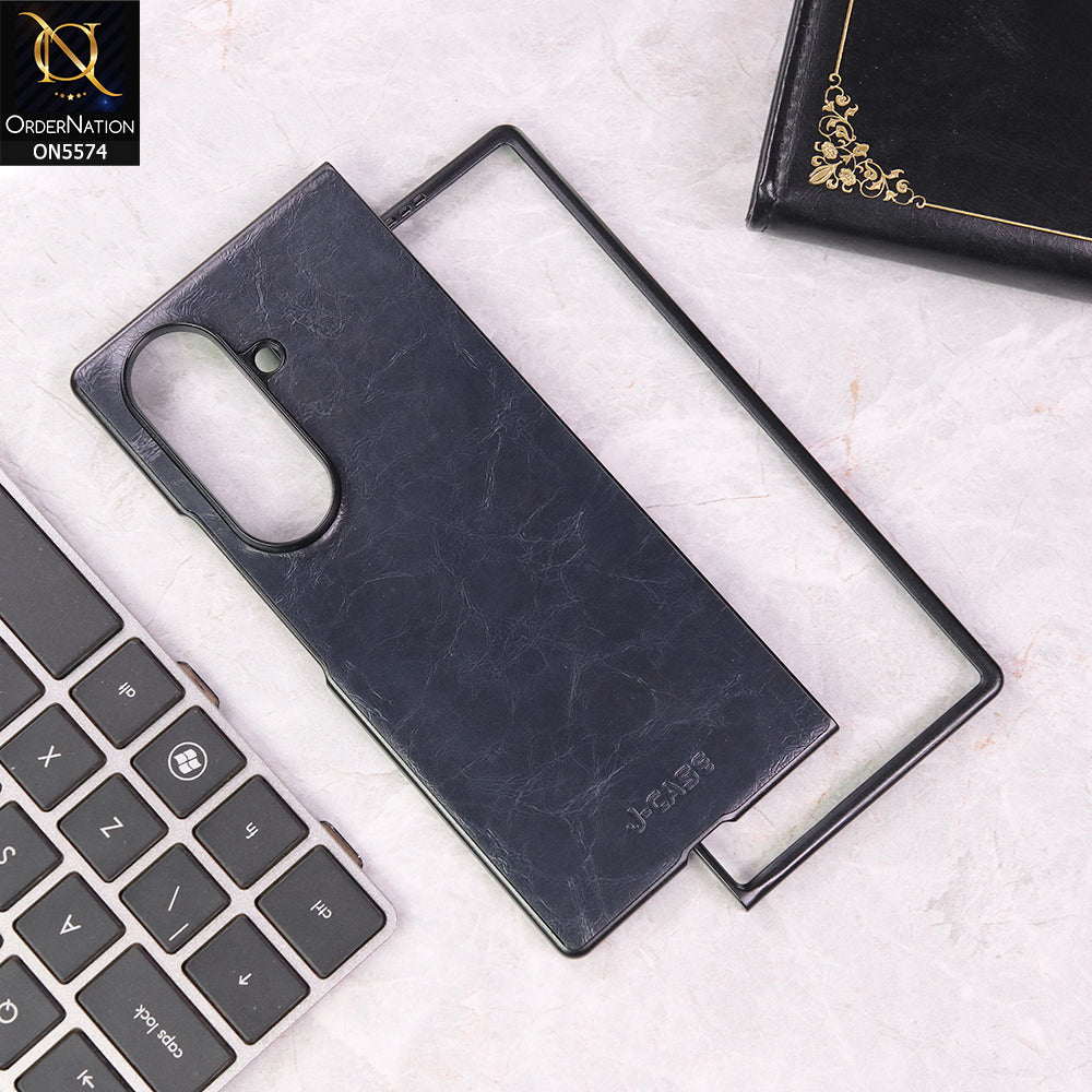 Samsung Galaxy Z Fold 7 Cover - Blue - J-case Premium Leather Texture Case