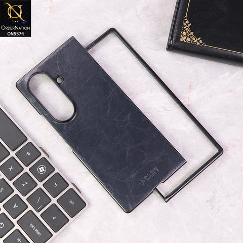 Samsung Galaxy Z Fold 7 Cover - Blue - J-case Premium Leather Texture Case