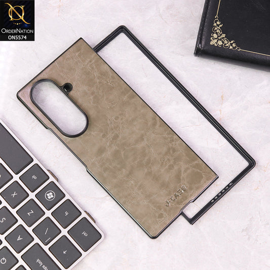 Samsung Galaxy Z Fold 7 Cover - Gray - J-case Premium Leather Texture Case