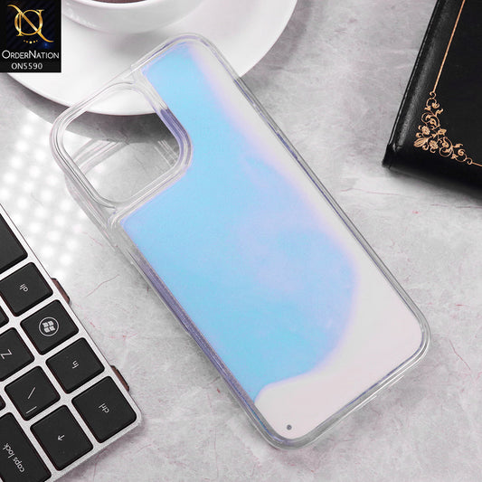 iPhone 15 Pro Max Cover - Blue -  New Liquid Moving Powder Tpu Soft Case