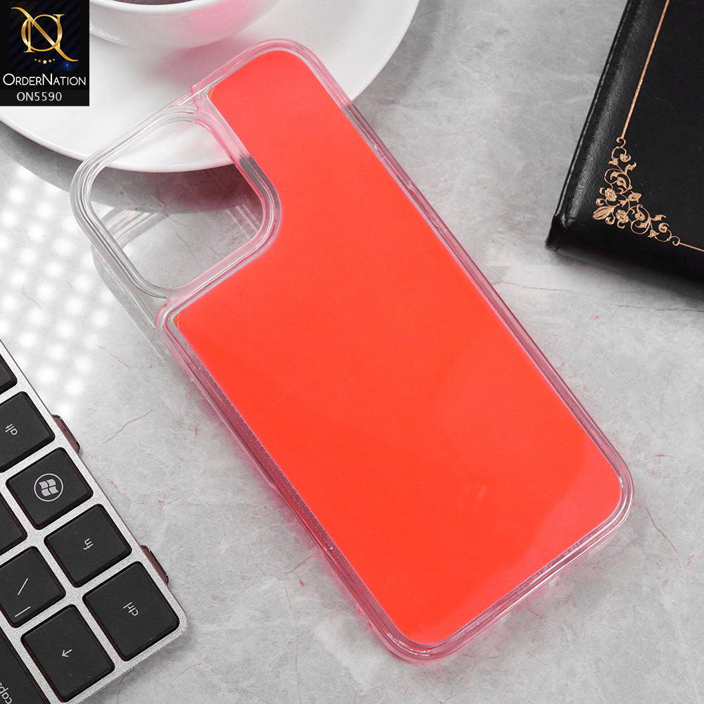 iPhone 16 Pro Max Cover - Orange -  New Liquid Moving Powder Tpu Soft Case
