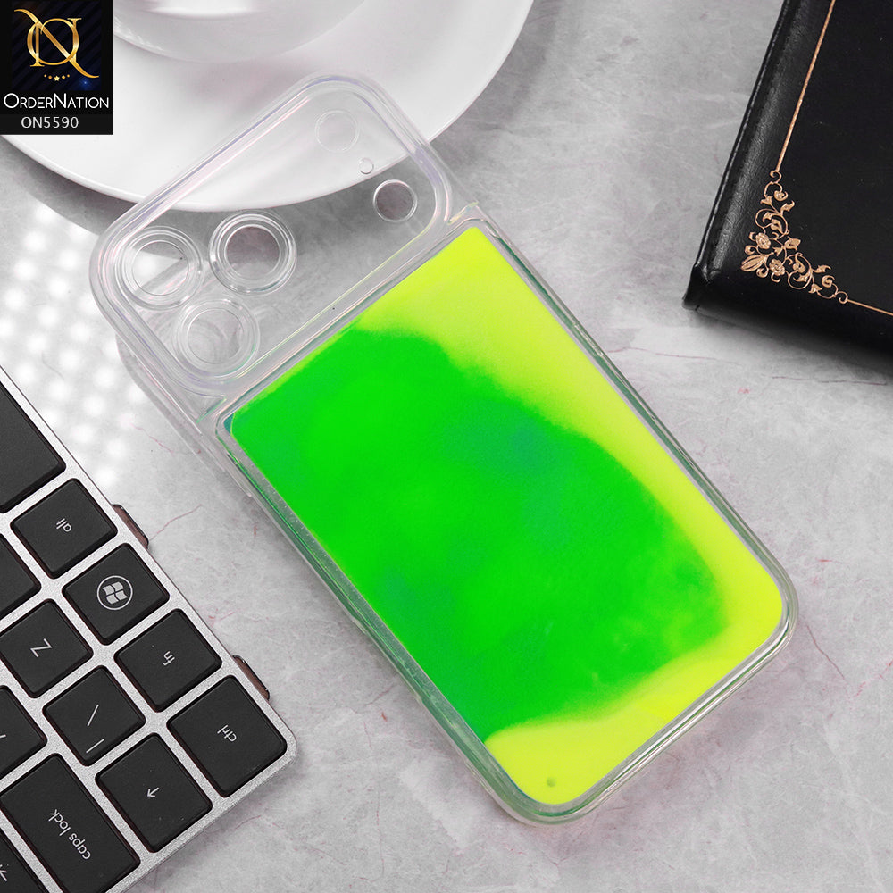 iPhone 17 Pro Max Cover - Green -  New Liquid Moving Powder Tpu Soft Case