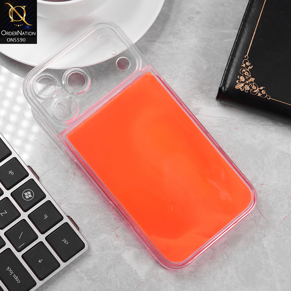 iPhone 17 Pro Max Cover - Orange -  New Liquid Moving Powder Tpu Soft Case