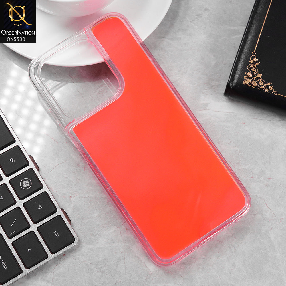 Itel P55 4G Cover - Orange -  New Liquid Moving Powder Tpu Soft Case