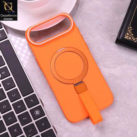 iPhone 17 Air  Cover - Orange -  Trendy Magsafe Magnetic Kickstand Holder With Silicon Grip Protective Hard Shell Case