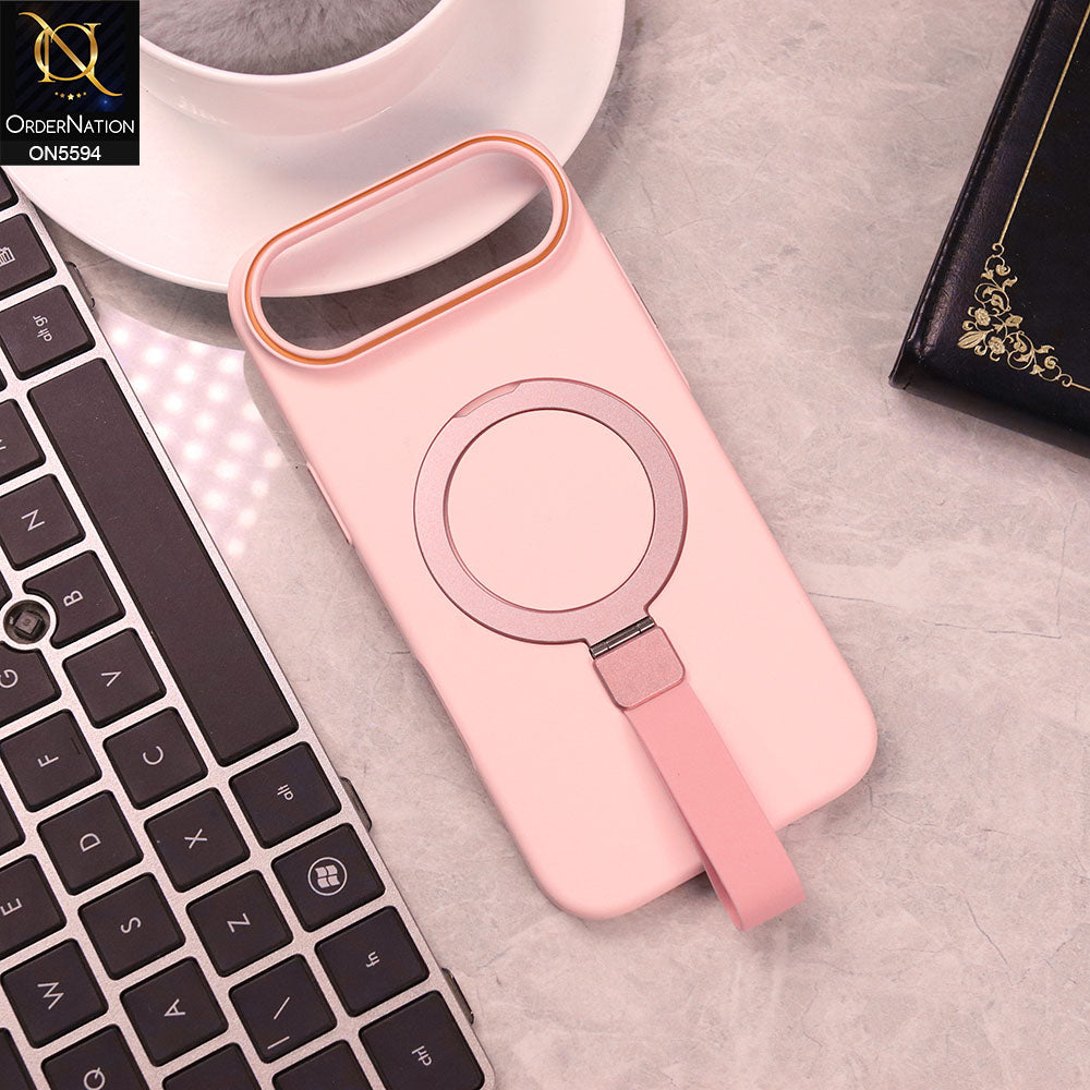 iPhone 17 Air  Cover - Pink -  Trendy Magsafe Magnetic Kickstand Holder With Silicon Grip Protective Hard Shell Case