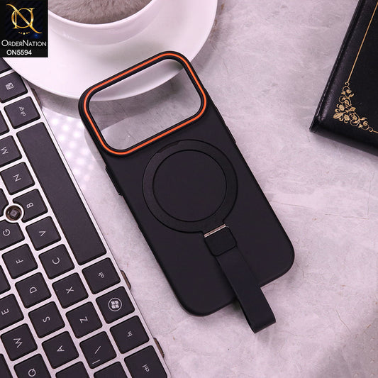 iPhone 17 Pro  Cover - Black -  Trendy Magsafe Magnetic Kickstand Holder With Silicon Grip Protective Hard Shell Case