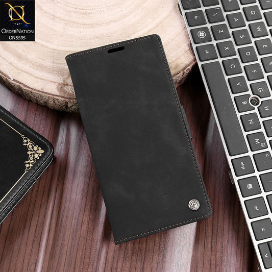 Xiaomi Redmi Note 14 Pro 4G Cover - Black - CaseMe Premium High Quality Wallet Magnetic Suede Leather Case
