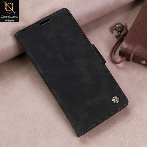 Samsung Galaxy A25 5G Cover - Black -  CaseMe Premium High Quality Wallet Magnetic Suede Leather Case