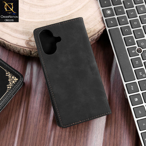 Samsung Galaxy A07 4G Cover - Black - CaseMe Premium High Quality Wallet Magnetic Suede Leather Case