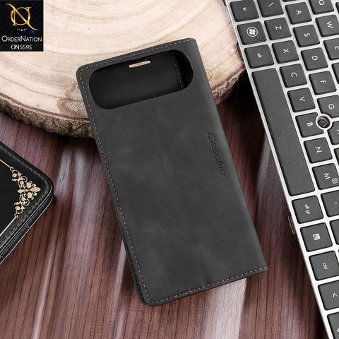 iPhone 17 Air Cover - Black - CaseMe Premium High Quality Wallet Magnetic Suede Leather Case