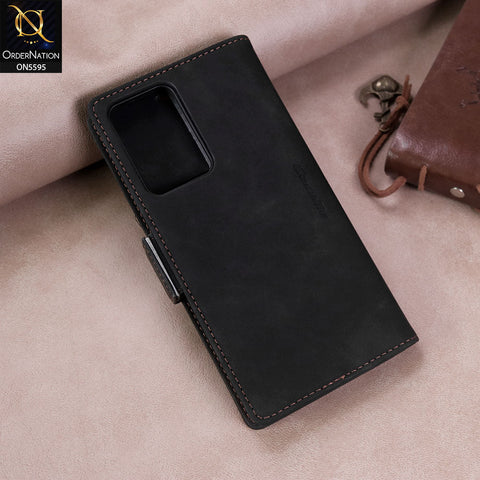 Samsung Galaxy Note 20 Ultra Cover - Black -  CaseMe Premium High Quality Wallet Magnetic Suede Leather Case