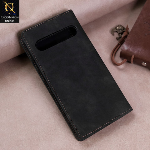 Google Pixel 7 Pro Cover - Black -  CaseMe Premium High Quality Wallet Magnetic Suede Leather Case