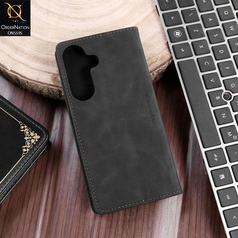 Samsung Galaxy S26 Cover - Black - CaseMe Premium High Quality Wallet Magnetic Suede Leather Case