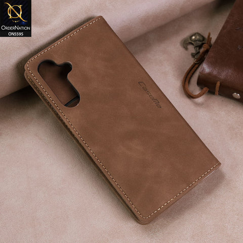 Samsung Galaxy A16 5G Cover - Brown -  CaseMe Premium High Quality Wallet Magnetic Suede Leather Case