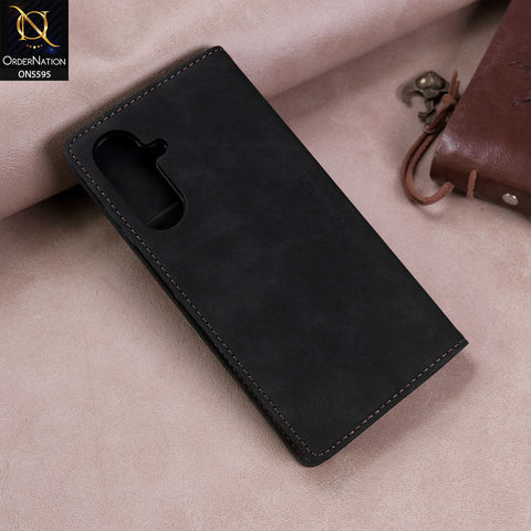 Samsung Galaxy A26 Cover - Black -  CaseMe Premium High Quality Wallet Magnetic Suede Leather Case