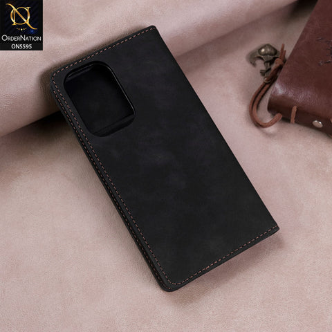 Samsung Galaxy A33 5G Cover - Black -  CaseMe Premium High Quality Wallet Magnetic Suede Leather Case