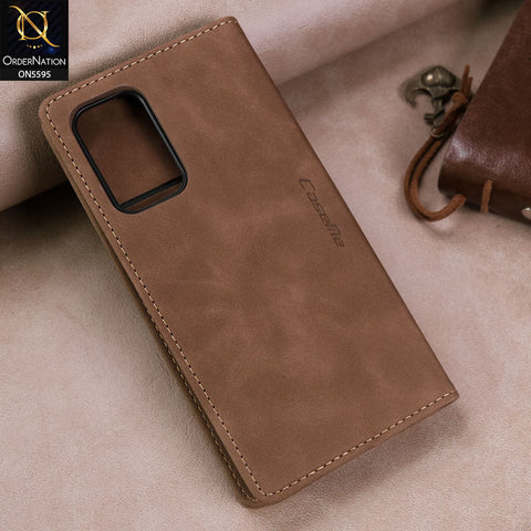 Samsung Galaxy A33 5G Cover - Brown -  CaseMe Premium High Quality Wallet Magnetic Suede Leather Case