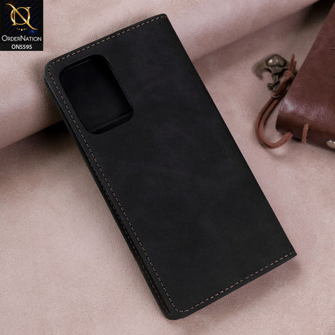 Samsung Galaxy A72 Cover - Black -  CaseMe Premium High Quality Wallet Magnetic Suede Leather Case