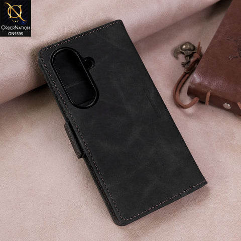 Samsung Galaxy Z Fold 7 Cover - Black -  CaseMe Premium High Quality Wallet Magnetic Suede Leather Case
