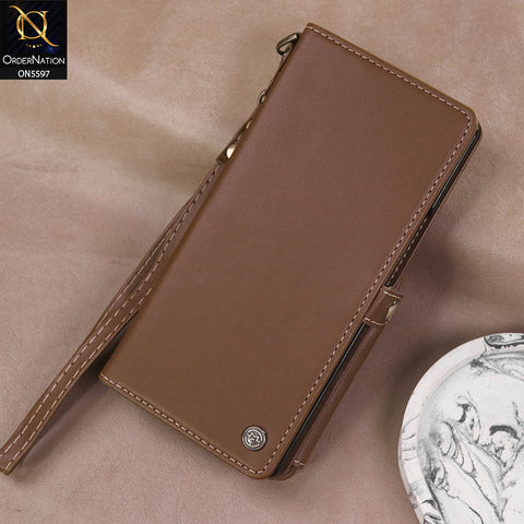 Samsung Galaxy Z Fold 6 5G Cover - Brown -  CaseMe Premium Wallet Case with RFID Blocking & Kickstand Black