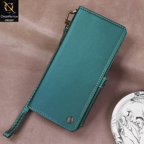 Samsung Galaxy Z Fold 7 Cover - Green -  CaseMe Premium Wallet Case with RFID Blocking & Kickstand Black