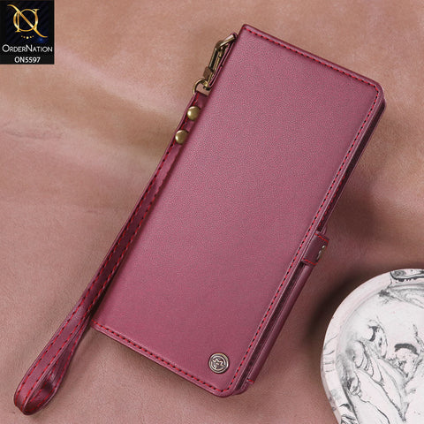 Samsung Galaxy Z Fold 7 Cover - Red -  CaseMe Premium Wallet Case with RFID Blocking & Kickstand Black