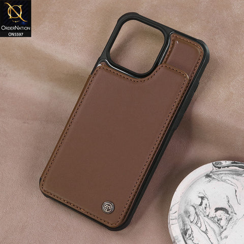 iPhone 16 Pro Max Cover - Brown -  CaseMe Premium Wallet Case with RFID Blocking & Kickstand Black