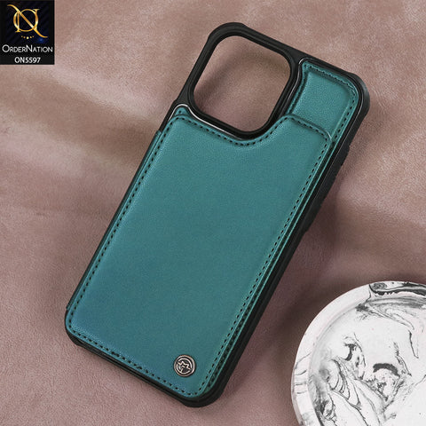 iPhone 16 Pro Max Cover - Green -  CaseMe Premium Wallet Case with RFID Blocking & Kickstand Black