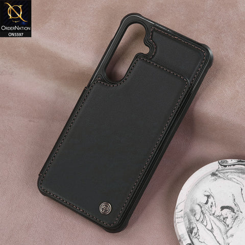 Samsung Galaxy S24 FE Cover - Black -  CaseMe Premium Wallet Case with RFID Blocking & Kickstand Black