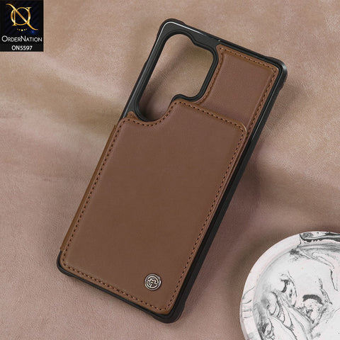 Samsung Galaxy S25 Ultra Cover - Brown -  CaseMe Premium Wallet Case with RFID Blocking & Kickstand Black