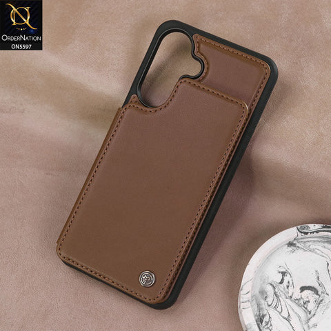 Samsung Galaxy A36 Cover - Brown -  CaseMe Premium Wallet Case with RFID Blocking & Kickstand Black