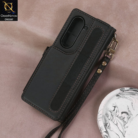 Samsung Galaxy Z Fold 6 5G Cover - Black -  CaseMe Premium Wallet Case with RFID Blocking & Kickstand Black