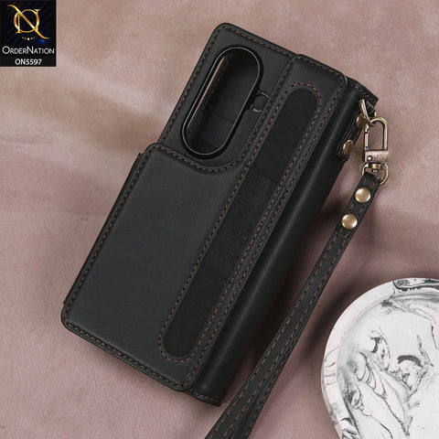 Samsung Galaxy Z Fold 7 Cover - Black -  CaseMe Premium Wallet Case with RFID Blocking & Kickstand Black