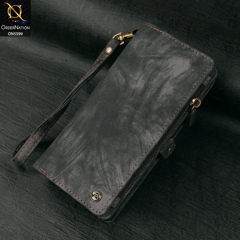 iPhone 16 Pro Max Cover - Black -  New Premium CaseMe  Detachable Folio Zipper Purse Leather Wallet Case with 8 Card Slots