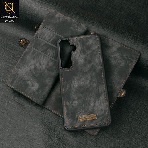 Samsung Galaxy S24 FE Cover - Black -  New Premium CaseMe  Detachable Folio Zipper Purse Leather Wallet Case with 8 Card Slots