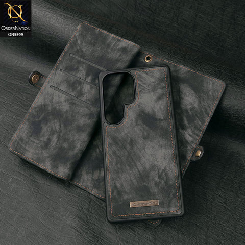 Samsung Galaxy S25 Ultra Cover - Black -  New Premium CaseMe  Detachable Folio Zipper Purse Leather Wallet Case with 8 Card Slots