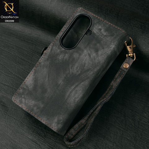 Samsung Galaxy Z Fold 7 Cover - Black -  New Premium CaseMe  Detachable Folio Zipper Purse Leather Wallet Case with 8 Card Slots