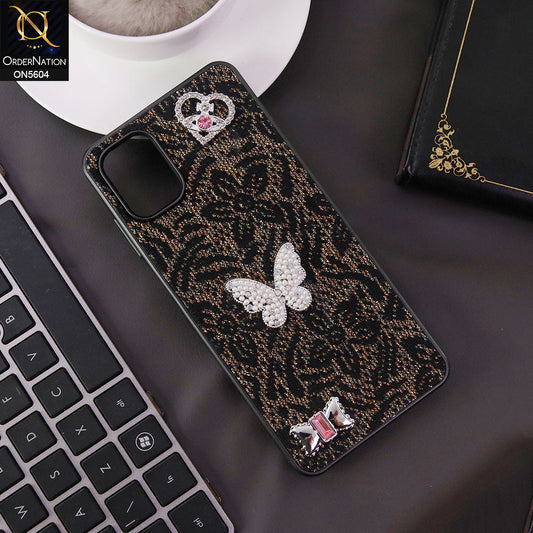 Samsung Galaxy A06 Cover - Black -  Elegant Fancy 3D Rhinestomes Thin Protective Soft Borders Case
