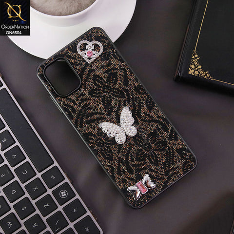 Samsung Galaxy A06 Cover - Black -  Elegant Fancy 3D Rhinestomes Thin Protective Soft Borders Case