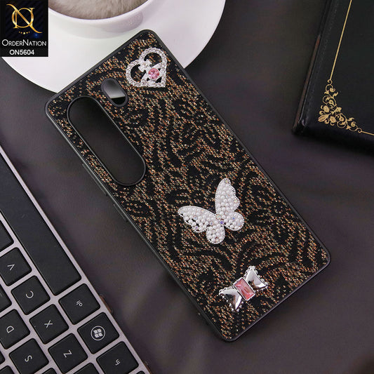 Tecno Camon 40 Pro Cover - Black -  Elegant Fancy 3D Rhinestomes Thin Protective Soft Borders Case