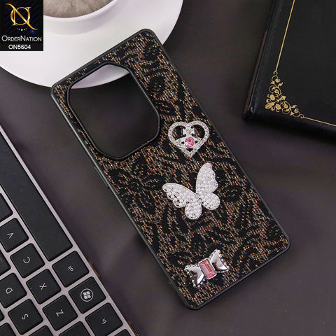Infinix Hot 50 Pro Plus Cover - Black -  Elegant Fancy 3D Rhinestomes Thin Protective Soft Borders Case