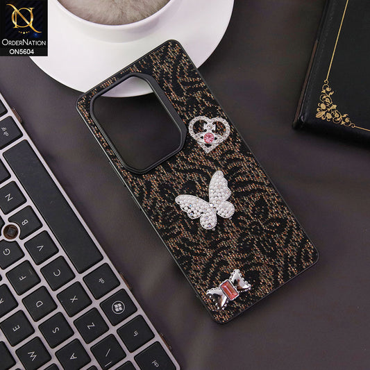 Infinix Note 50 Pro 4G Cover - Black -  Elegant Fancy 3D Rhinestomes Thin Protective Soft Borders Case